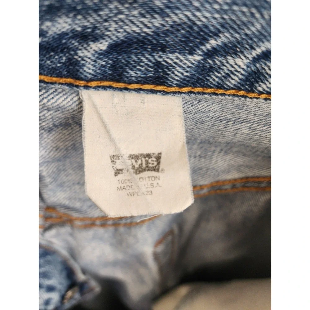 Levi's 501 Original Button Fly Jeans Men's W34 L30 Light Wash Straight Leg 100%
